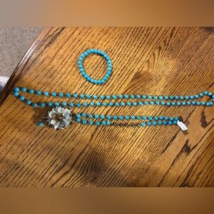 Turquoise Beaded Necklace(2) and Bracelet Set from Turquoise Haven